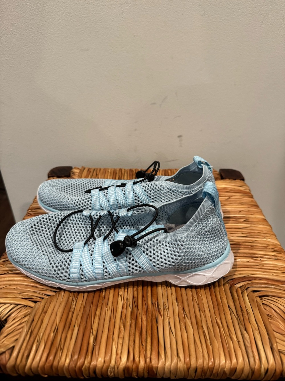 Light Blue Women's Knit Slip-On Sneakers size 38
